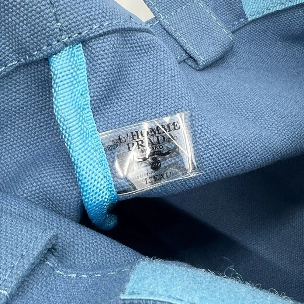 Prada L'Homme Beauty Tote Bag Blue NIB - Picture 7 of 9